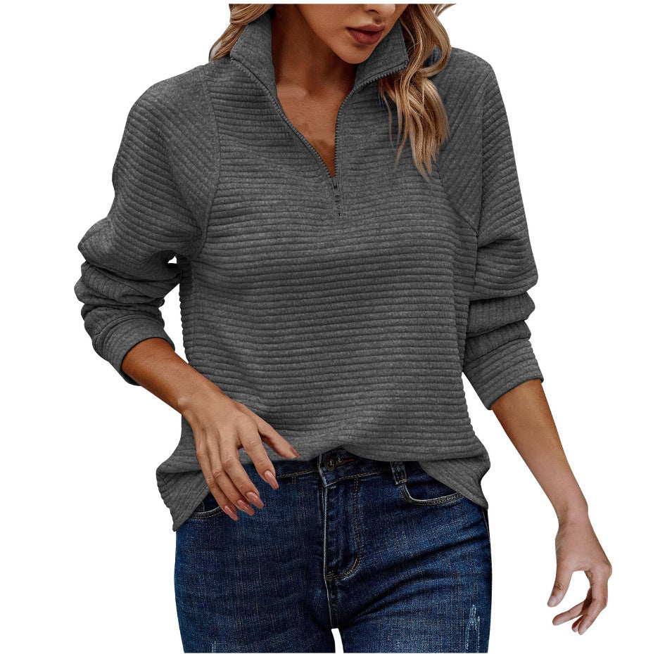 Sudadera de canalé con media cremallera – foto 14