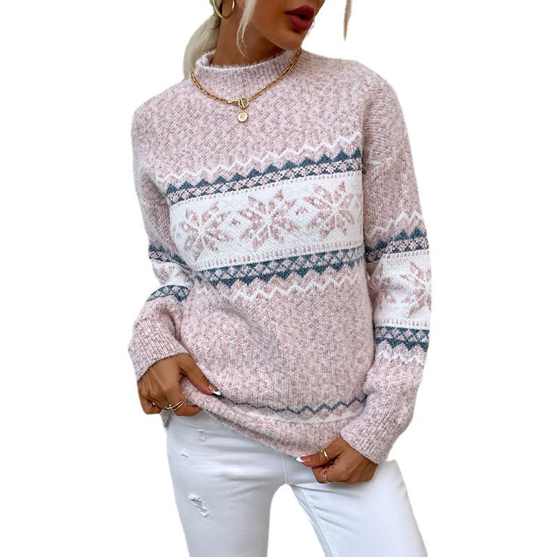 Jersey navideño de cuello alto con copos – foto 5