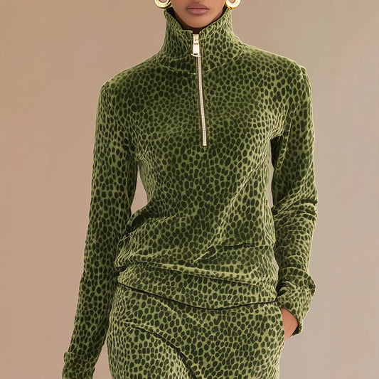 Conjunto de top y falda de leopardo – foto 2