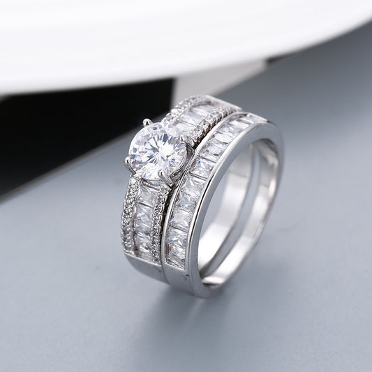 Set de anillo solitario y alianza – foto 2