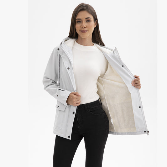 Parka cortavientos con forro polar – detalle del forro