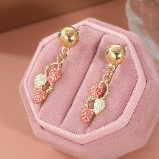 Pendientes de hojas rosas y blancas – foto 2