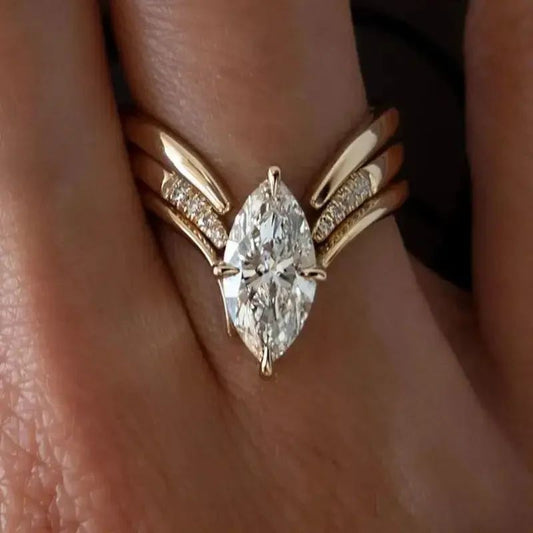 Set de 3 anillos dorados con circonitas – foto 2
