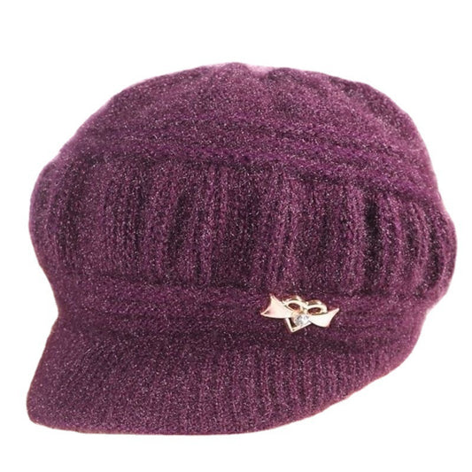 Boina de punto con visera y broche – foto 2