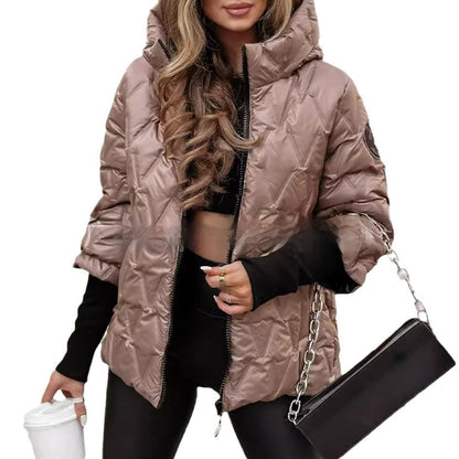 Chaqueta acolchada con capucha y puños de punto – foto 5