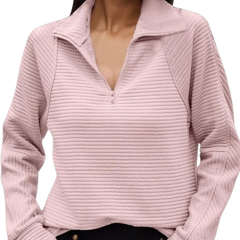 Sudadera de canalé con media cremallera – foto 4