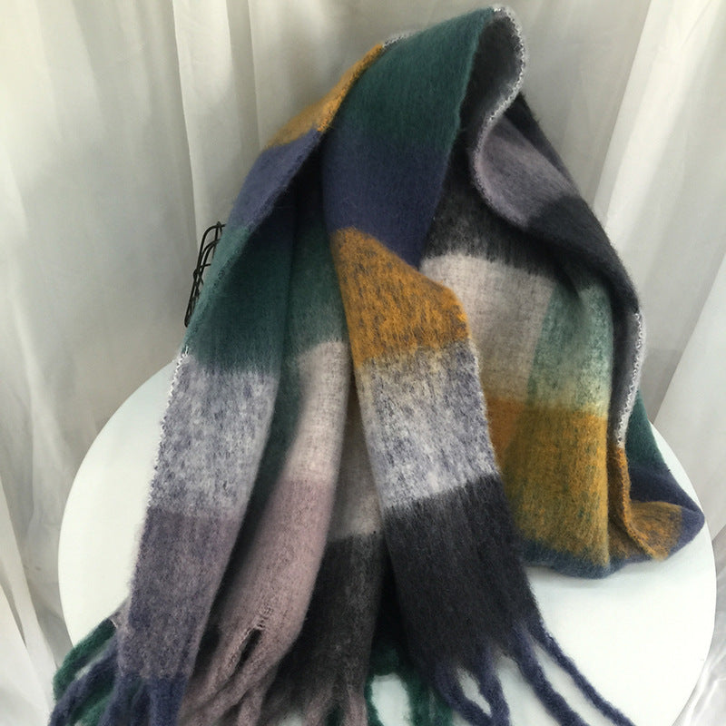 Bufanda de cuadros efecto mohair – foto 7