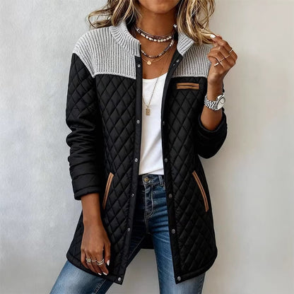 Chaqueta acolchada de rombos patchwork
