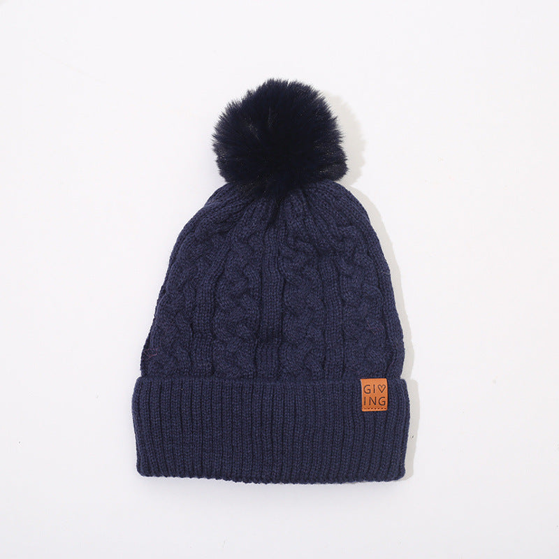 Gorro trenzado forrado con pompón de pelo – foto 7