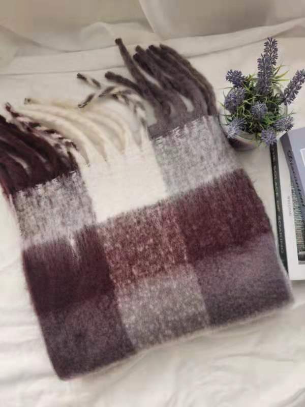 Bufanda de cuadros efecto mohair – foto 16