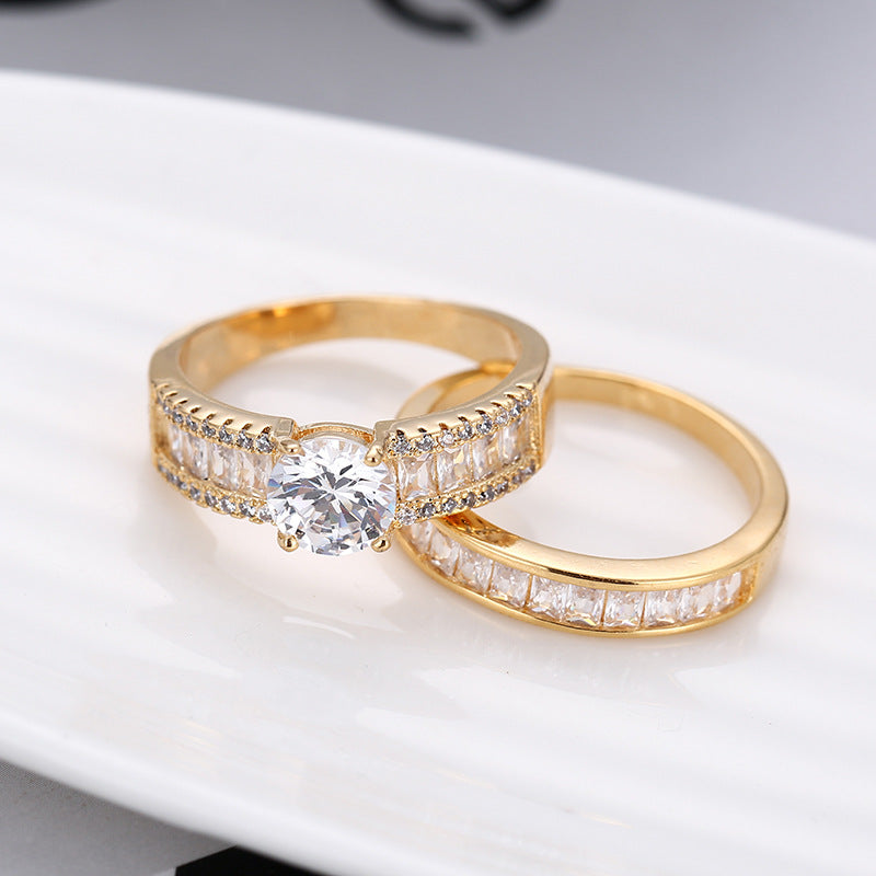 Set de anillo solitario y alianza – foto 3