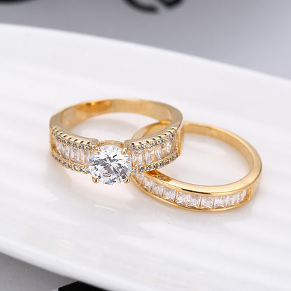 Set de anillo solitario y alianza – foto 3