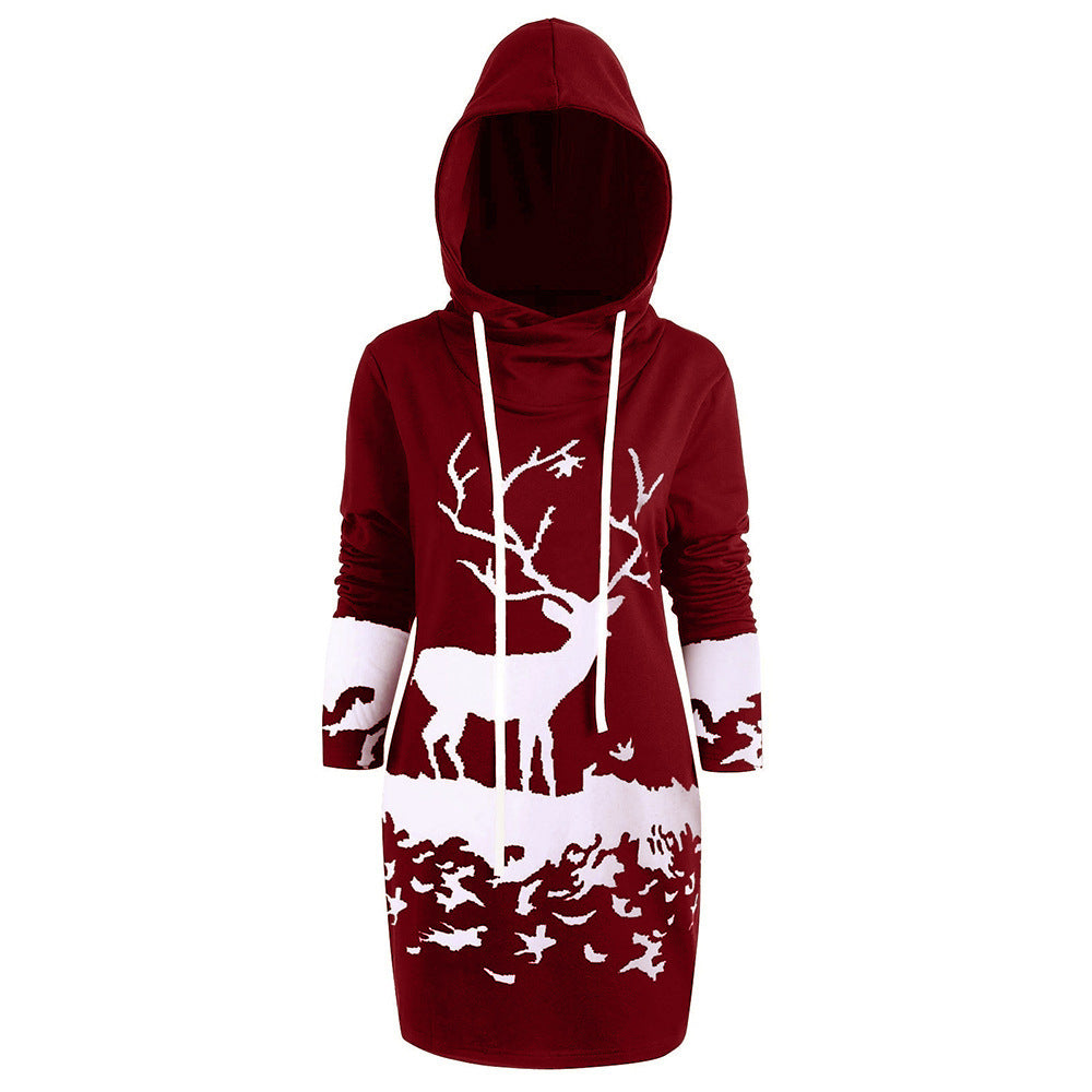 Vestido sudadera navideño con capucha – foto 3