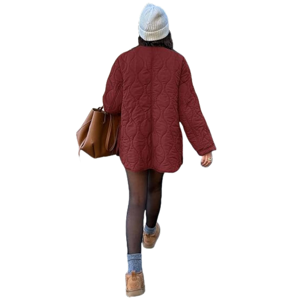 Chaqueta acolchada oversize sin cuello – foto 5