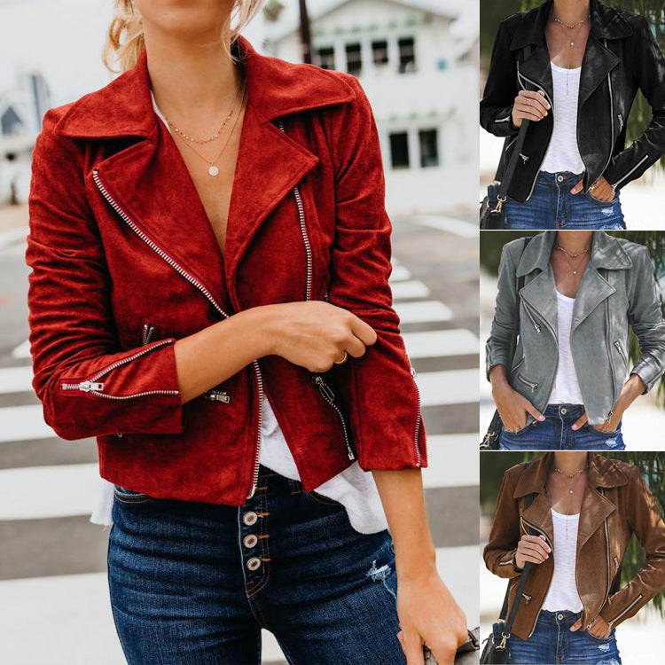 Cazadora biker efecto piel – colores disponibles