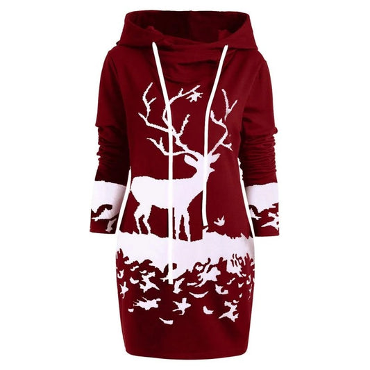 Vestido sudadera navideño con capucha