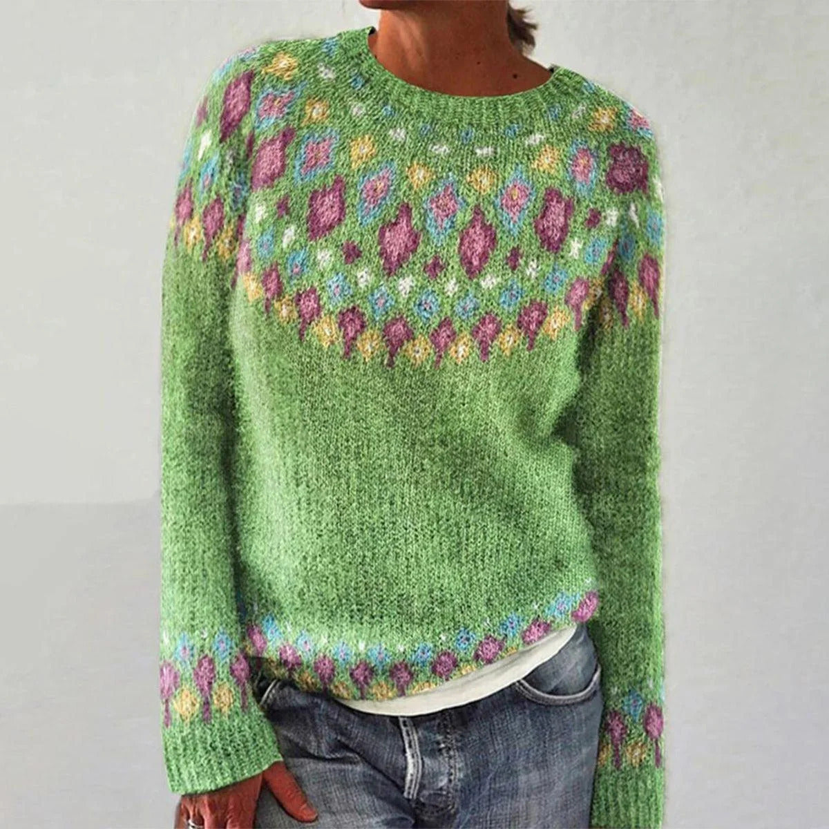 Jersey jacquard nórdico de cuello redondo – foto 7