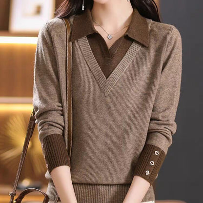 Jersey de punto con cuello camisero