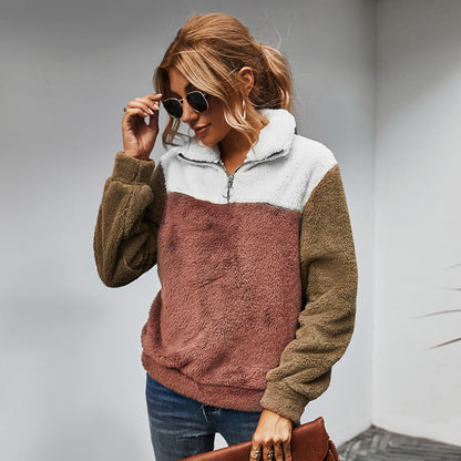 Sudadera de borreguito con media cremallera