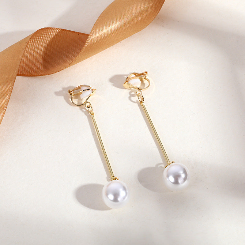 Pendientes de barra con perla