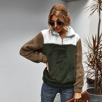 Sudadera de borreguito con media cremallera – foto 4