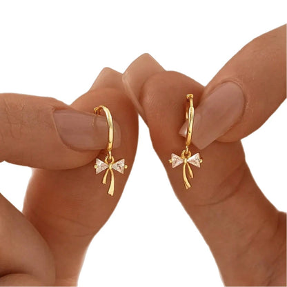 Pendientes de lazo con circonitas – foto 5