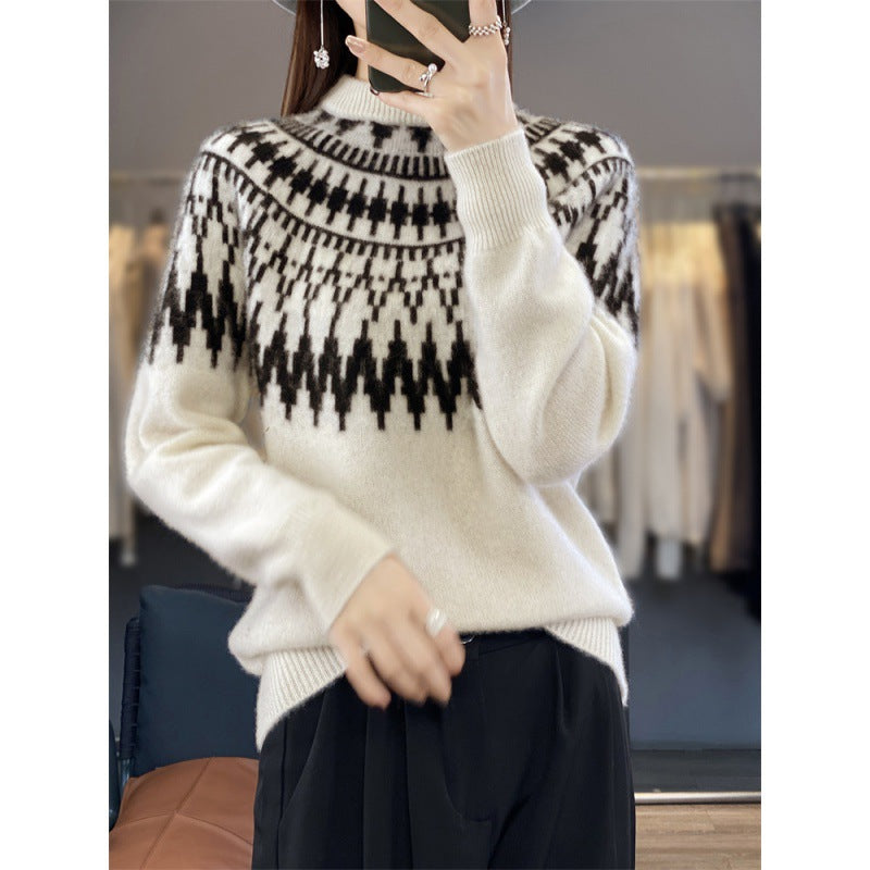 Jersey grueso de cuello alto jacquard – foto 4