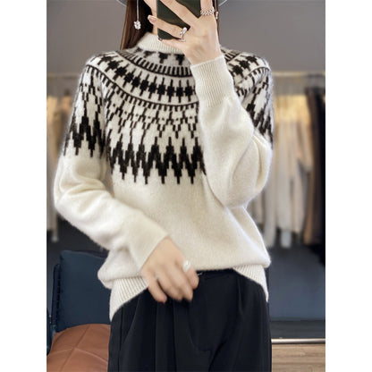 Jersey grueso de cuello alto jacquard – foto 4