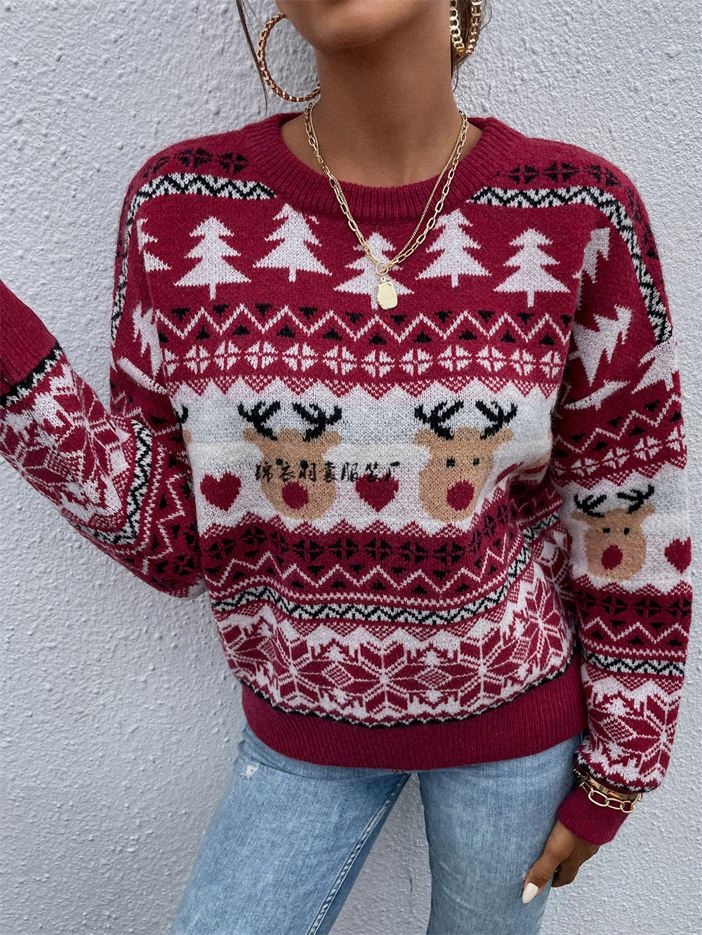Jersey navideño nórdico rojo – foto 4