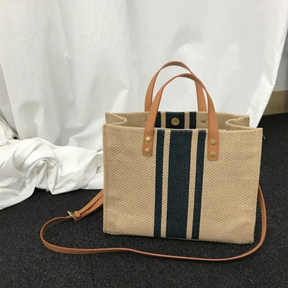 Bolso tote de lona a rayas – foto 3