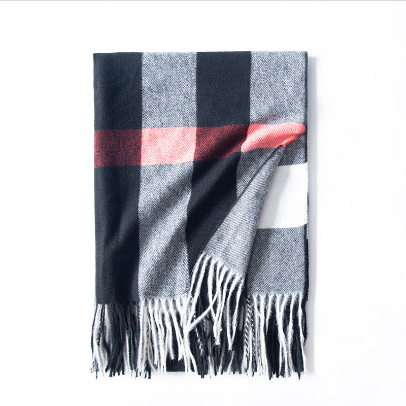 Chal de cuadros con flecos – foto 5