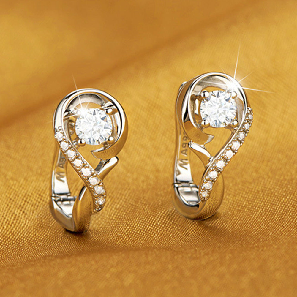 Pendientes de espiral con circonita – foto 2