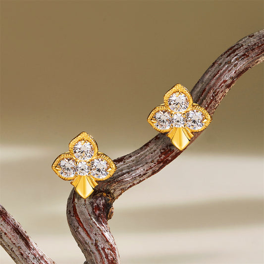 Pendientes de flor en plata 925 con circonitas – foto 2