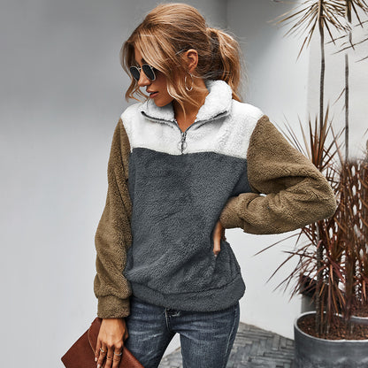 Sudadera de borreguito con media cremallera – foto 2