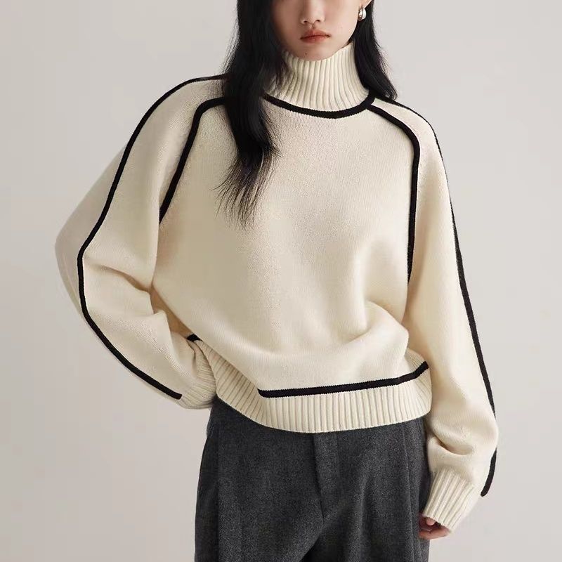 Jersey de cuello alto con ribete en contraste – foto 8