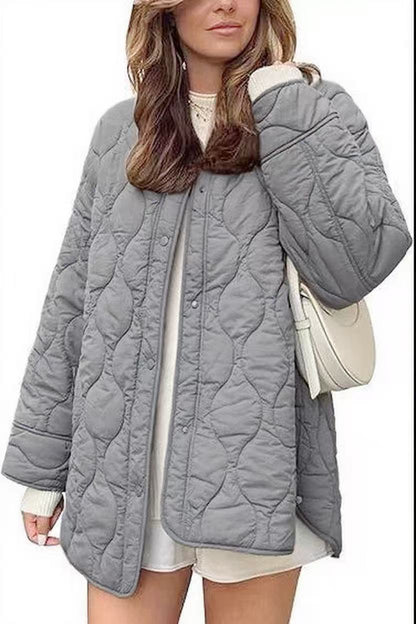 Chaqueta acolchada oversize sin cuello – foto 13