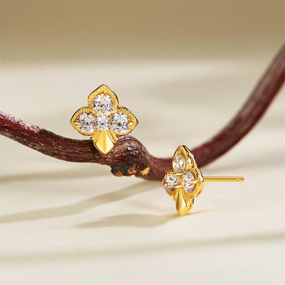 Pendientes de flor en plata 925 con circonitas – foto 3