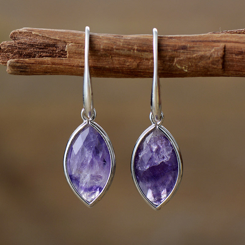 Pendientes de piedra natural en forma de lágrima – foto 4