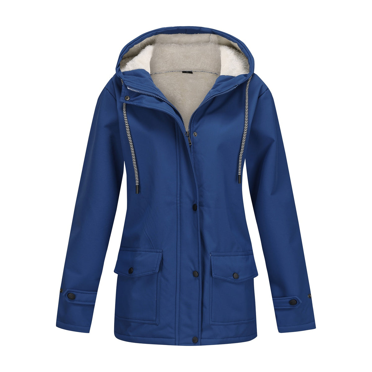 Parka cortavientos con forro polar en color azul marino
