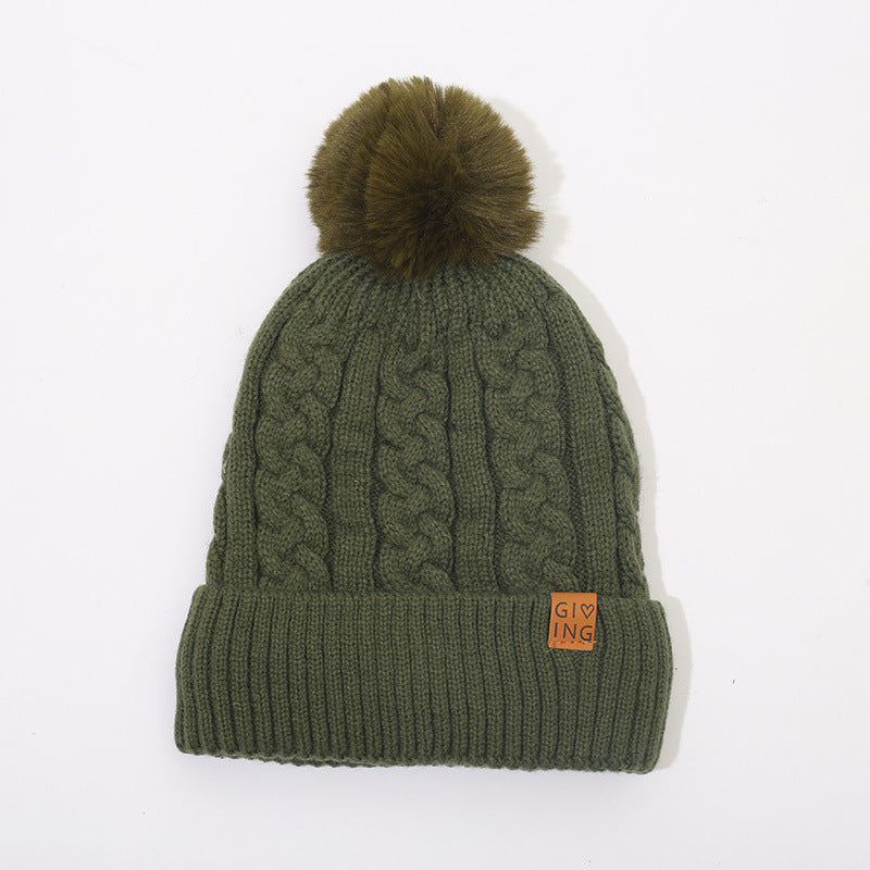 Gorro trenzado forrado con pompón de pelo – foto 6