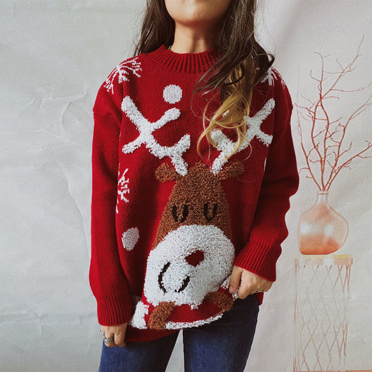 Jersey navideño de reno de pelo