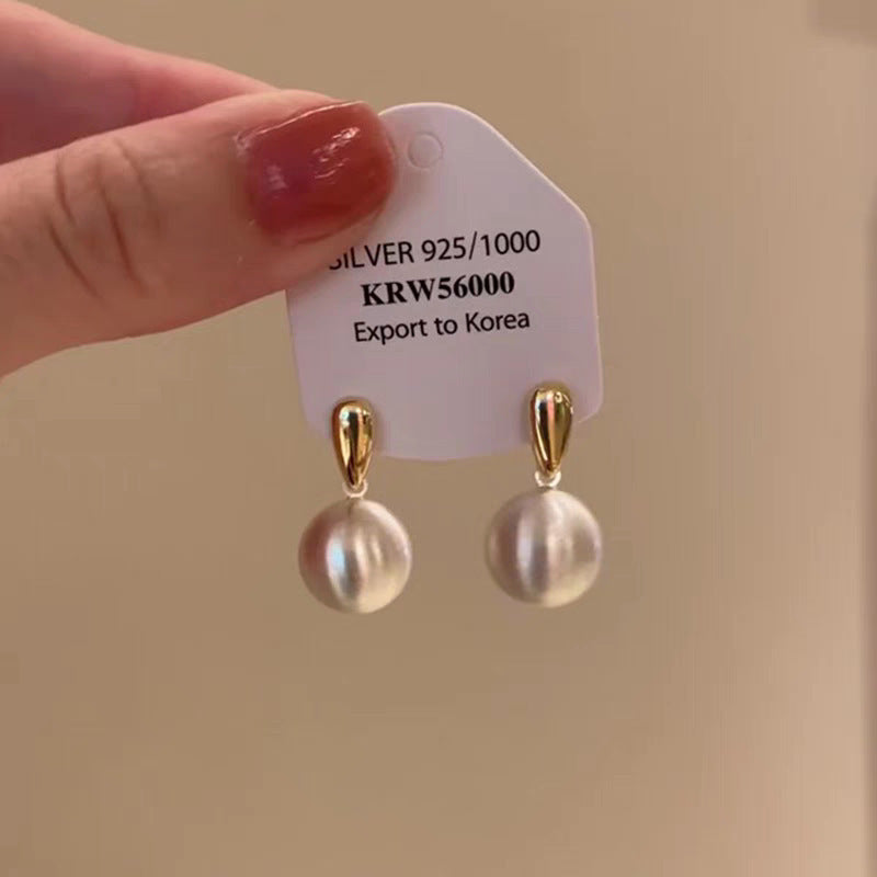 Pendientes geométricos con perla – foto 2