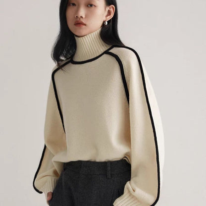 Jersey de cuello alto con ribete en contraste – foto 6