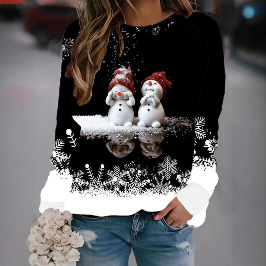 Sudadera navideña de muñecos de nieve