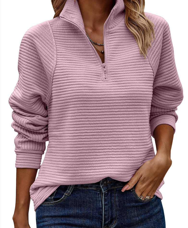 Sudadera de canalé con media cremallera – foto 7