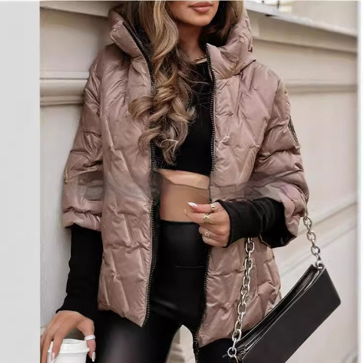Chaqueta acolchada con capucha y puños de punto – foto 2