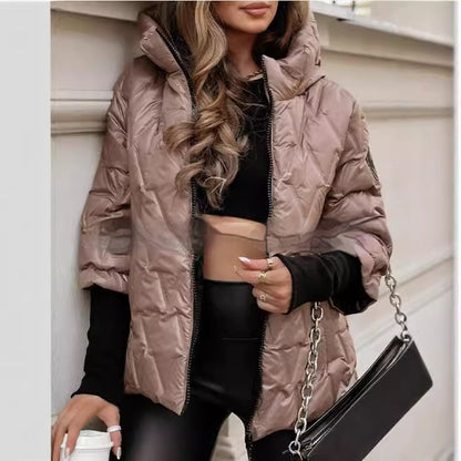 Chaqueta acolchada con capucha y puños de punto – foto 2