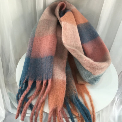 Bufanda de cuadros efecto mohair – foto 4
