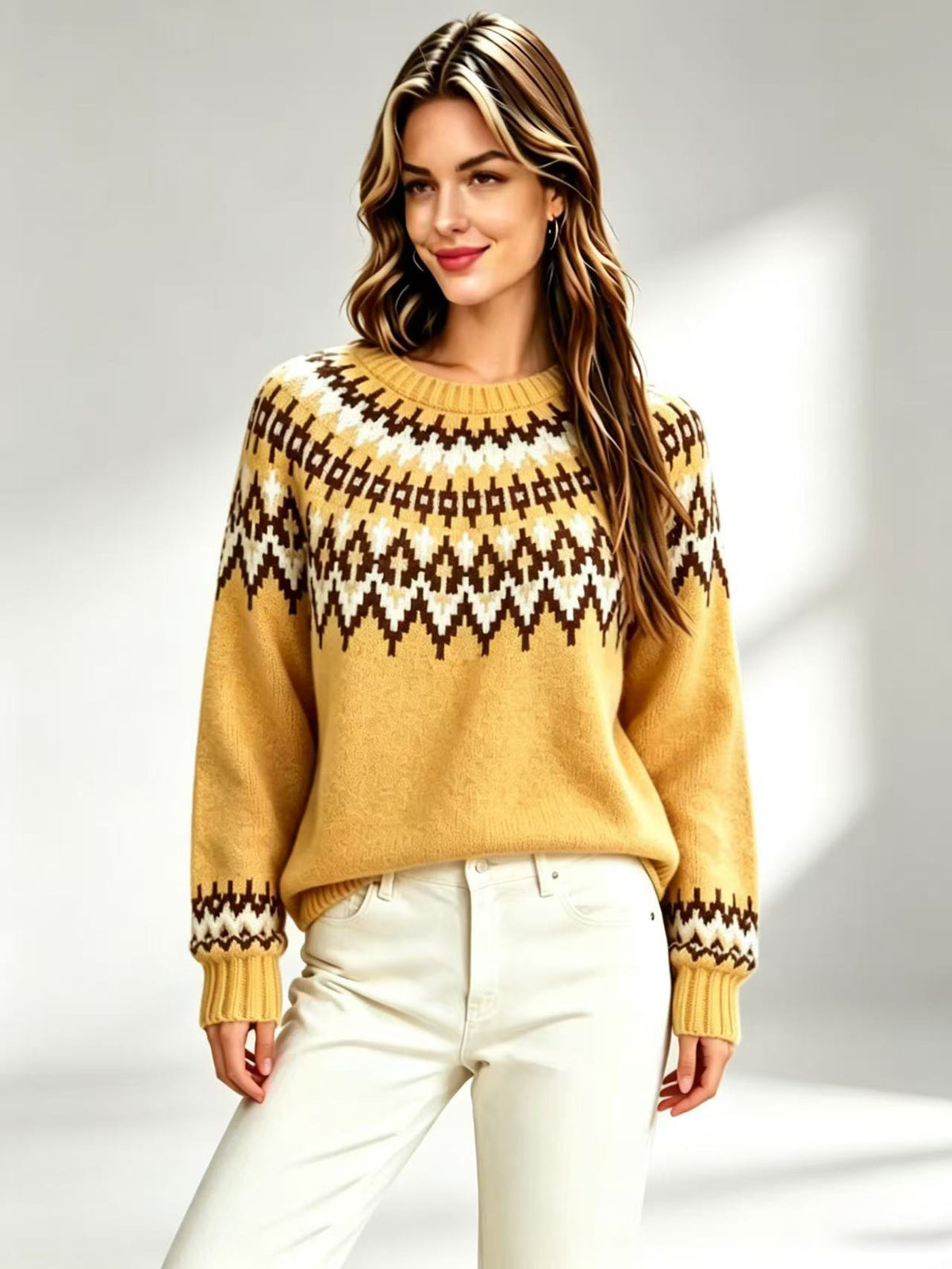 Jersey Fair Isle de cuello redondo – foto 5