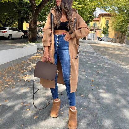 Abrigo sudadera largo con capucha – foto 2